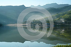 Lake Reflecion in Summer Morning